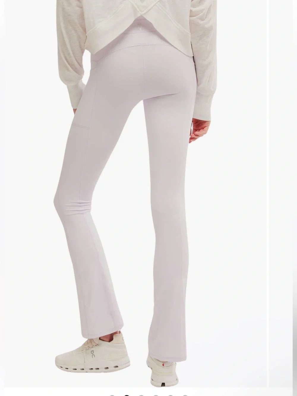 Free People Mountain Blazing Pocket Flare Leggings Rose Quartz Heather Large NWT